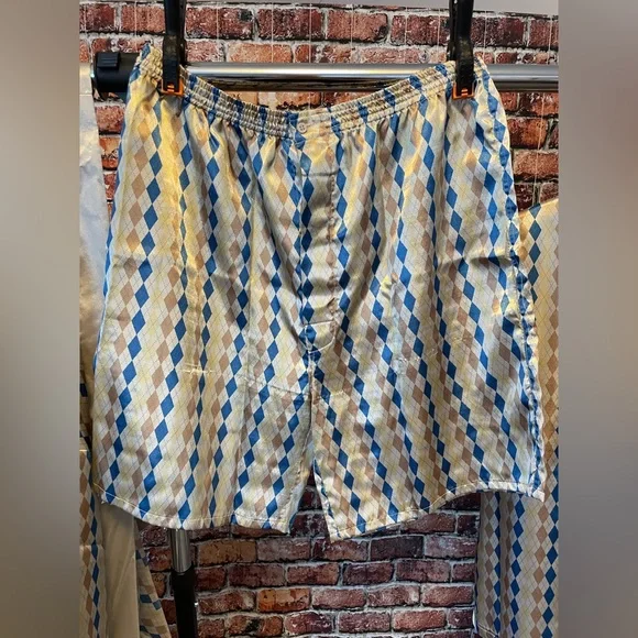 Vintage Midcentury Haband satin pajama set shirt shorts & matching robe 4 piece - Picture 10 of 13